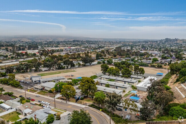 A view from above Avondale Elementary School shows its large campus.