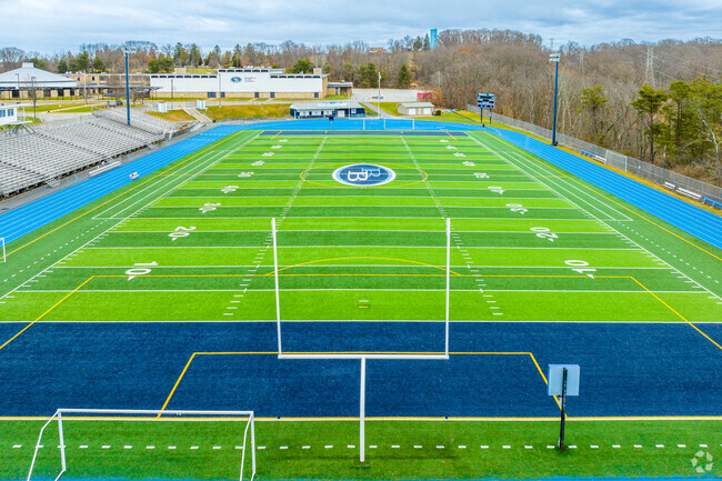 Burrell High School has a beautiful turf football field on campus.