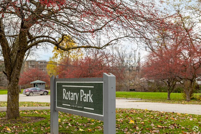 Rotary Park and Lapeer Dog Park are on the same grounds and offer kids a mulched play area.