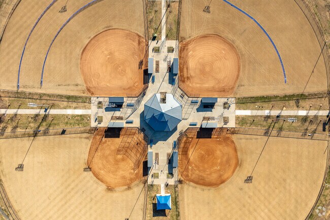 The Crooked Creek Park has 4 baseball diamonds.