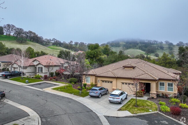 A row of Fairfield homes with boasting panoramic porch views of the foothills.