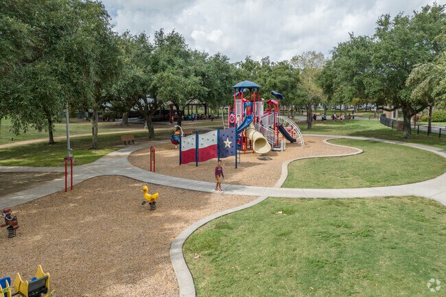The playground at Texas Avenue Park has features for kids of all ages in Webster.
