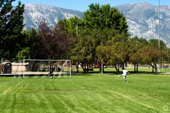 Locals can play soccer with natural beauty in the background.