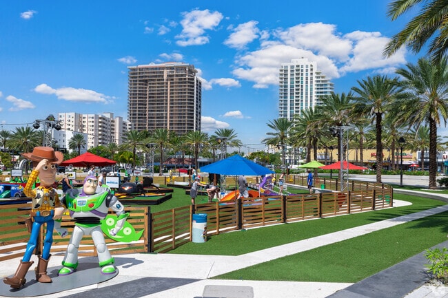 Las Olas Oceanside Park has a Toy Story play area for families to enjoy.