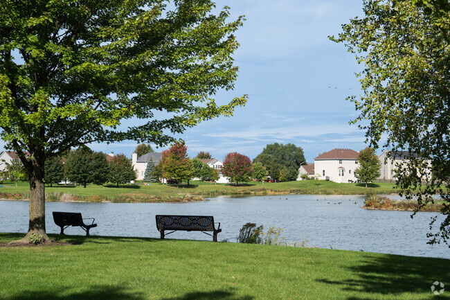 Park benches offer a quiet place to take in the beauty of Indian Chase Meadows.