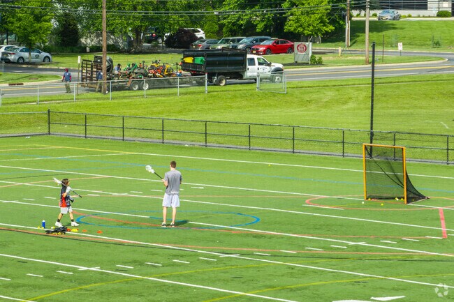 Wesley Bishop Turf Fields include lacrosse goals for practice.