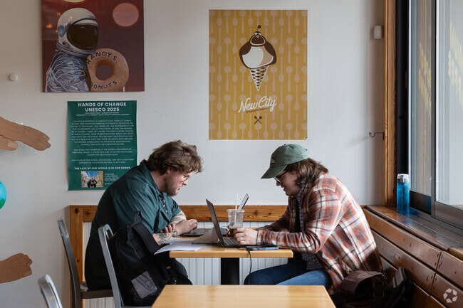 Residents enjoy the calming environment at New City Microcreamery near Gospel Hill.