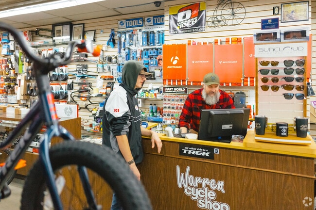 Warren Cycle Shop sells a collection of regular and electric bikes.