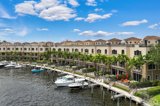 Santa Barbara Estate has waterfront townhouses with boat docks.
