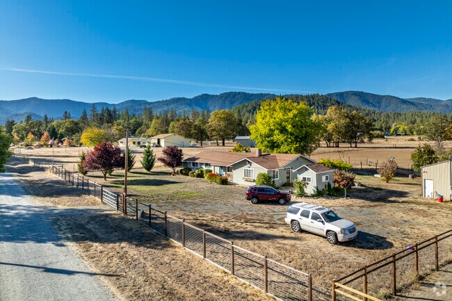The homes in the Williams neighborhood are spread out by large farmland.