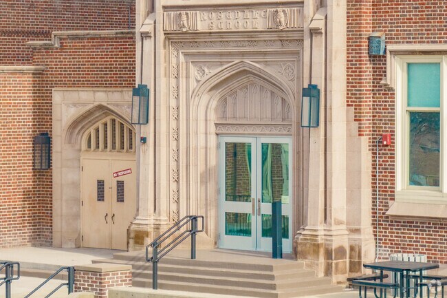 St. John Paul the Great Catholic High School on a winter afternoon in Denver Colorado.