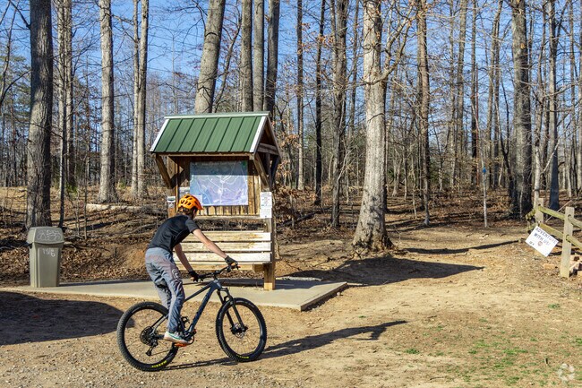 Timberlake mountain bikers have access to miles of trails at New London Tech Trails.