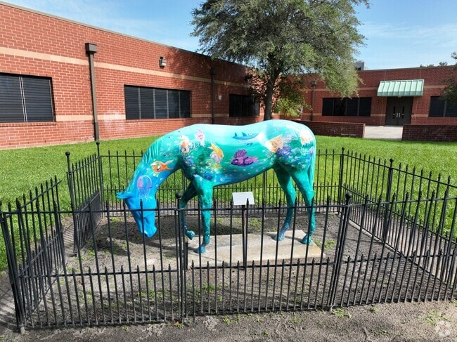 Ocala horse sculpture on display at Madison Street Academy in Northwest Ocala.