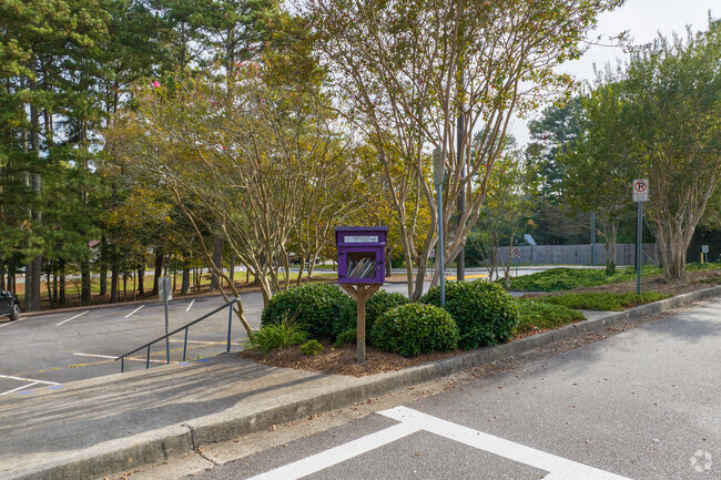 B.B. Harris Elementary School students can enjoy the well-stocked little free library.