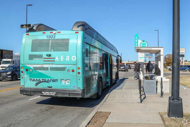 Take the Aero by Tulsa Transit from South Peoria to the greater Tulsa Metro.