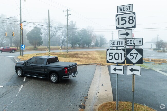 U.S. Highways 501 and 158 converge in Roxboro.