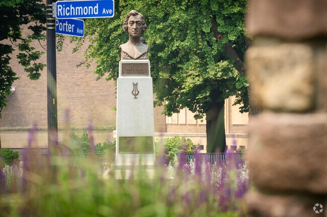 This Chopin Statue is located in front of the Kleinhans Music Hall in Elmwood Bryant.