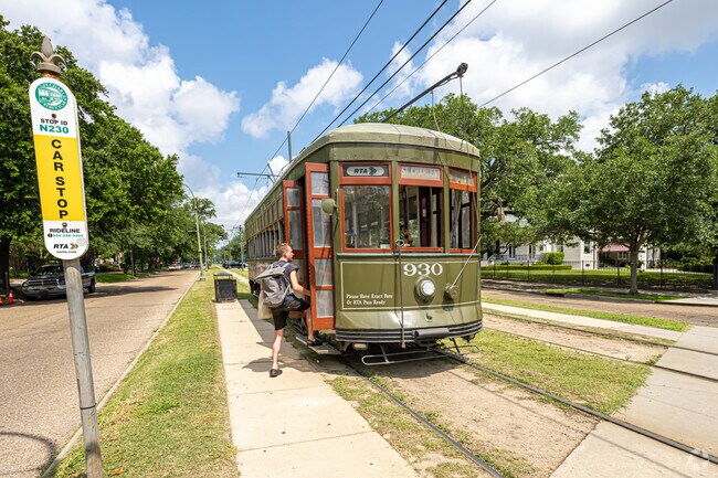 The iconic New Orleans streetcar runs through Audubon.
