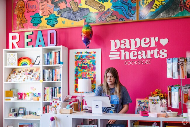 Specialty shops like Paper Hearts Bookstore offer downtown residents local places to shop.