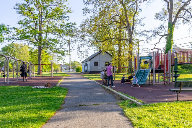 Burdick Park offers a playground, swing set, multi-use field, & walking trails for all to enjoy.