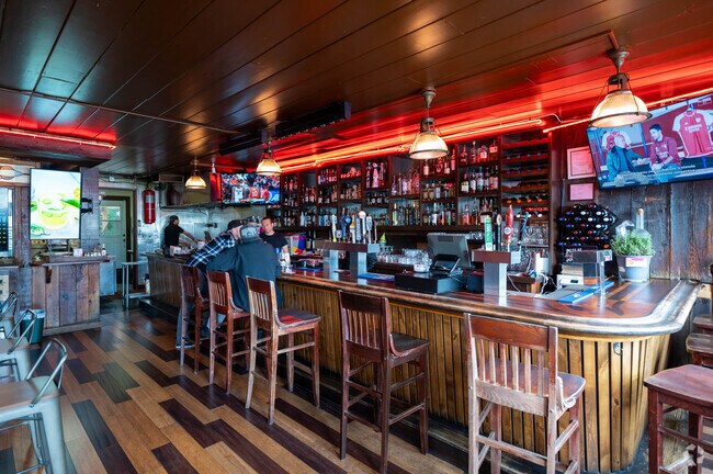 Stop by Marvin Gardens for food and a drink in the Homeview neighborhood.