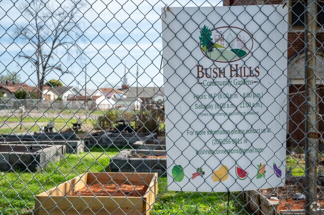 Bush Hills community garden is a non profit improving the look of the neighborhood.