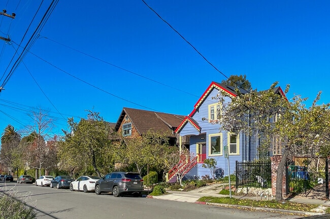 Colorful homes line the streets of the neighborhood of North Berkeley.