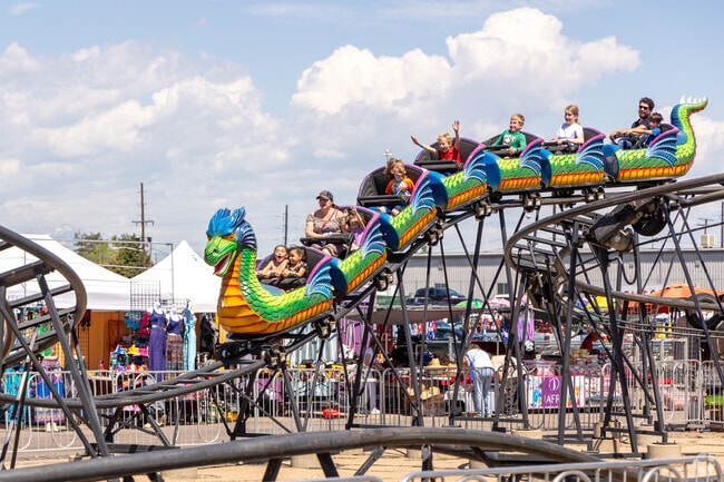 Ride the roller coaster at the Mile High Flea Market.