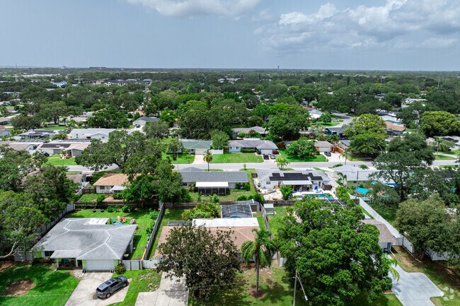 Sunset Lake Estates features single family homes on neatly parceled lots.