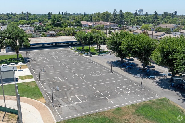 The basketball courts at Mitchell Intermediate School in Atwater.