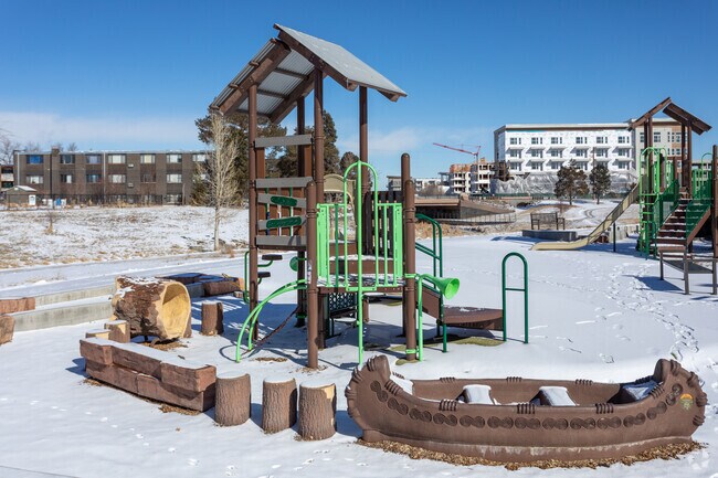 Montview Park’s playground features tree-themed climbing structures in North Aurora.