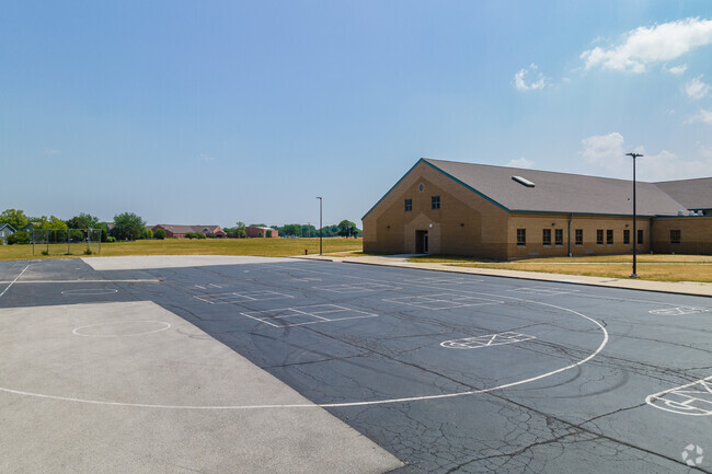 The blacktop pavement at Lakewood Falls Elementary School is great for foursquare and hopscotch.