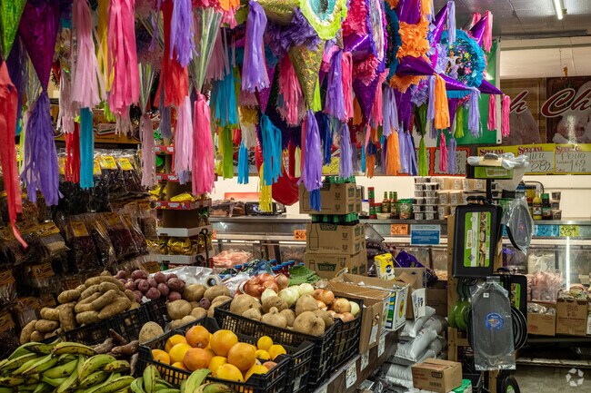 The produce section inside Santa Maria Grocery Inc, a Mexican grocery store.
