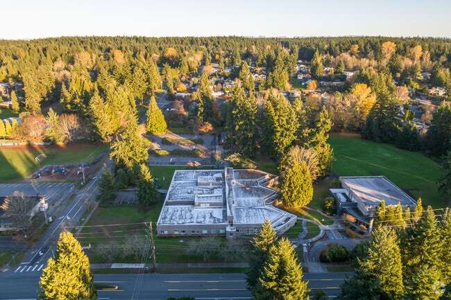 Aerial view of Emerson High School.
