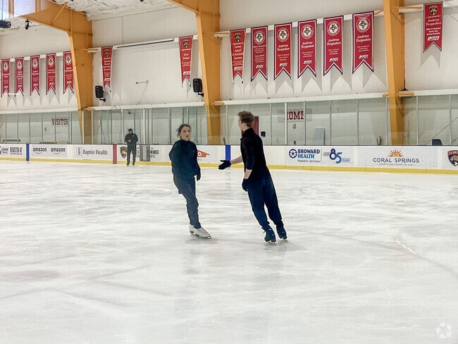 Cool off and practice your skating skills at the indoor ice rink of Coral Springs, FL.