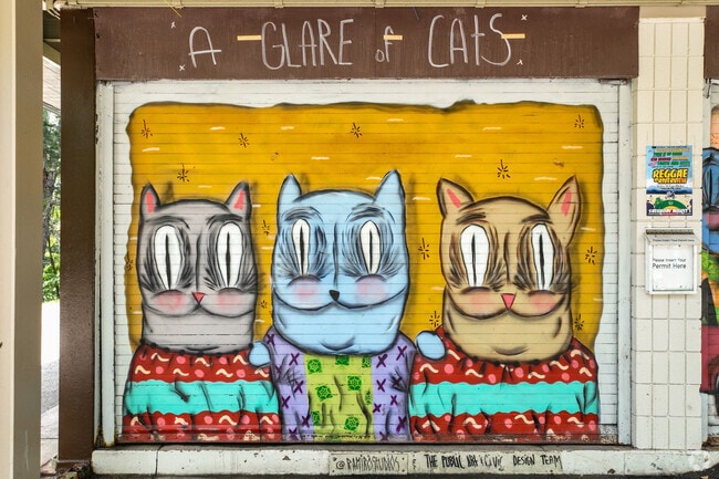 While visiting Riverview Park, keep an eye out for murals next to the playground.