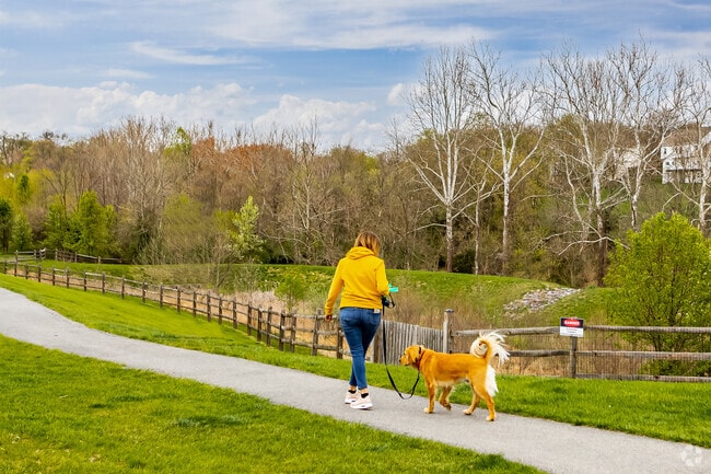 The trails and pathways in Spring Ridge Park are perfect for an afternoon walk with the dogs.