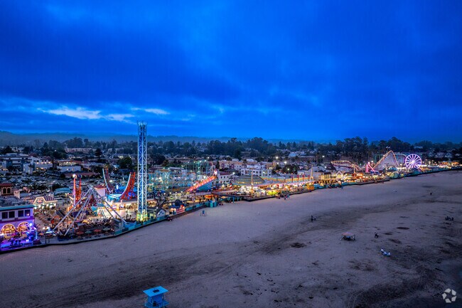 The Santa Cruz Beach Boardwalk near Scotts Valley offers seaside fun and thrilling rides.