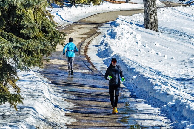East Isle residents exercise in the neighborhood year round.