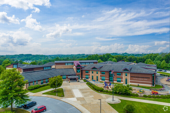 An aerial view over Concord Elementary School in Pennsylvania.