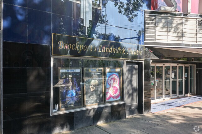 The Strand Theatre’s historic façade adds vintage charm to downtown Brockport.