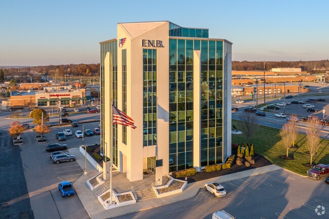Aerial view of First National Bank, whose headquarters are located in Hermitage.