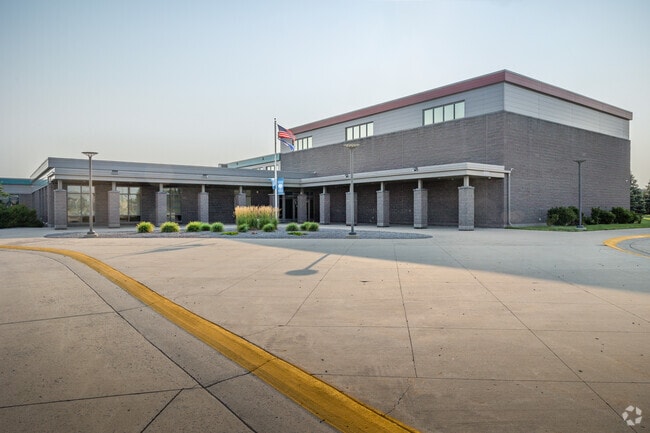A welcoming entrance is seen at Legacy Elementary School in West Fargo.