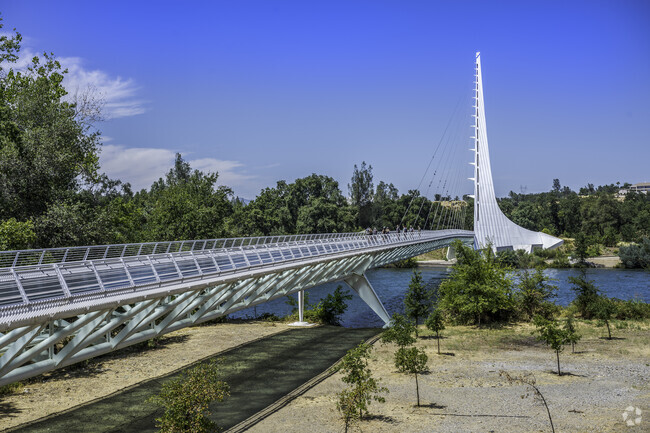 The Sundial Bridge is an iconic bridge that tells time with the sun near Twinview.