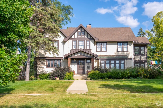 Historic homes dominate the landscape in this peaceful neighborhood.