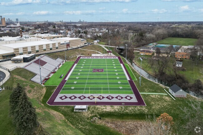 Rossford High School has a beautiful stadium for their football team.