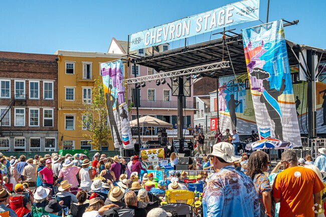 The French Quarter Festival has several stages with live music.