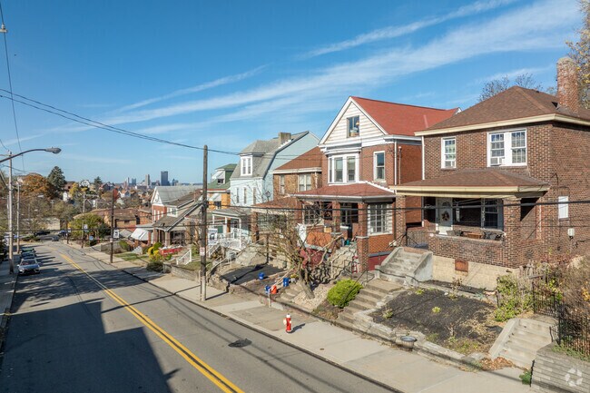 Greenfield has rows of homes of many styles.