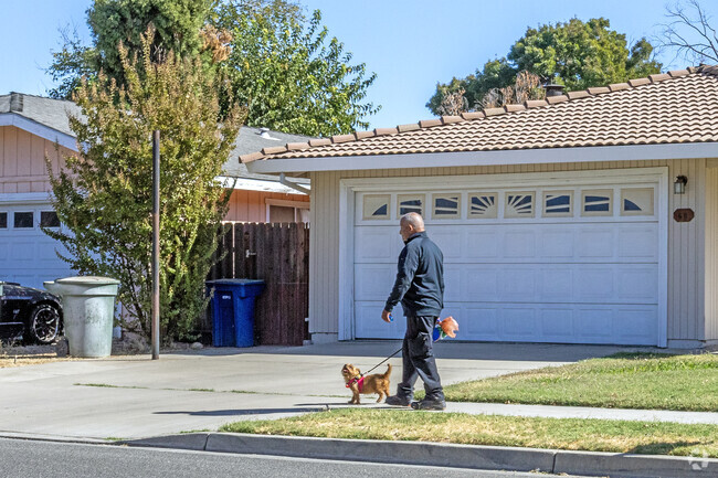 Take your dog for a walk along the sidewalks of Southeast Merced.