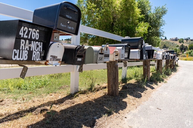 Rows of mailboxes sit along one of the main roads in Elizabeth Lake.